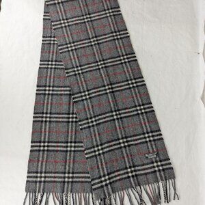 Burberry Lambswool Plaid Scarf Gray Unisex | Warm Soft Luxury | Fast Shipping